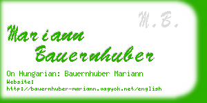 mariann bauernhuber business card